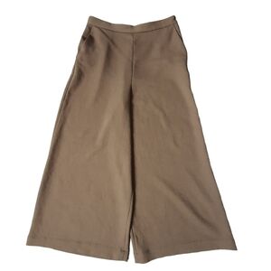 Wilfred Wide Leg Business Casual Pants Side Zip Crepe Rayon Brown Size 8